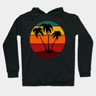 Sunset Palm Tree Retro Vintage Design Hoodie